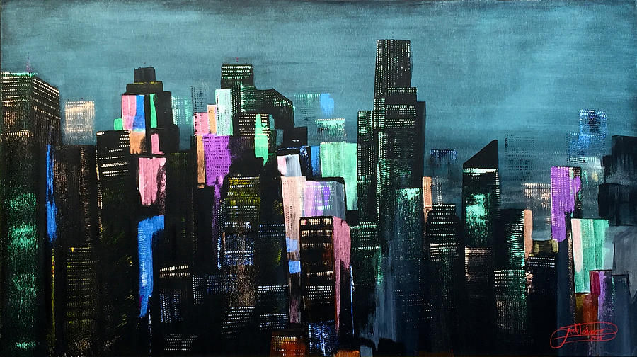 Autumn Nights And City Lights Painting by Jack Diamond