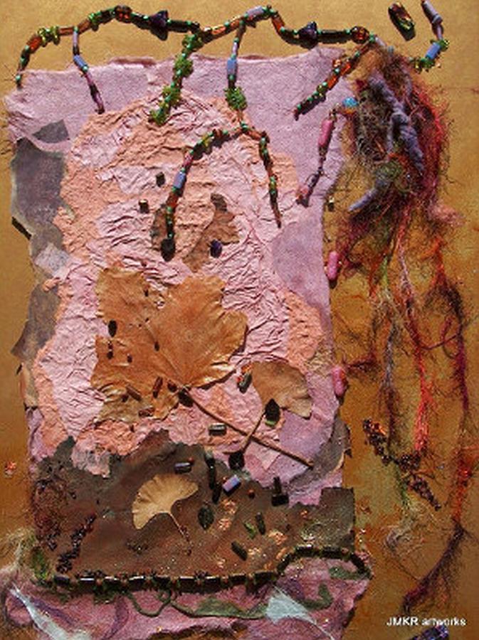 Collage Painting - Autumn Nocturne by Judith Kerrigan Ribbens Collage Painting - Autumn Nocturne by Judith Kerrigan Ribbens