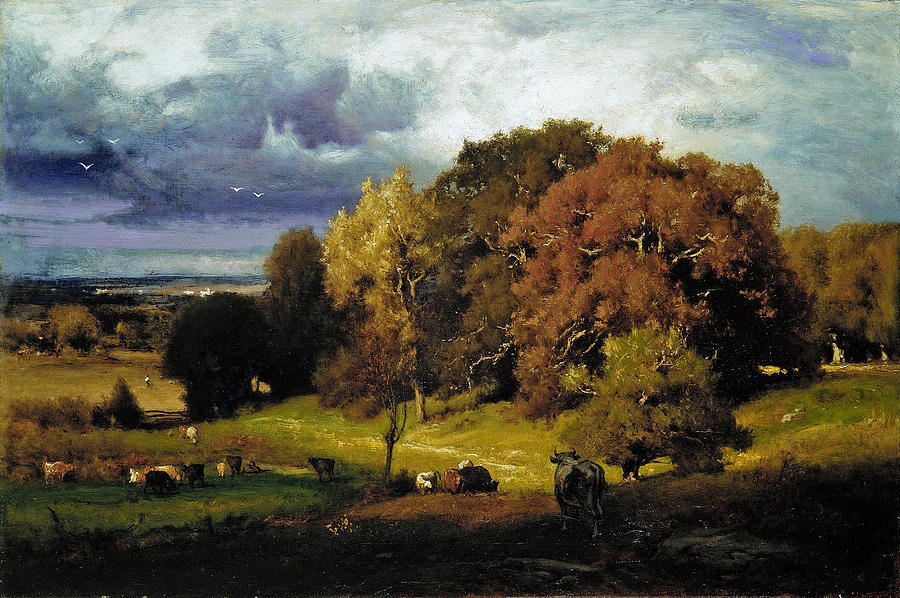 Autumn Oaks Painting by George Inness