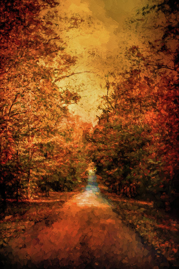 Autumn on Calvary Road Landscape Art Painting by Jai Johnson