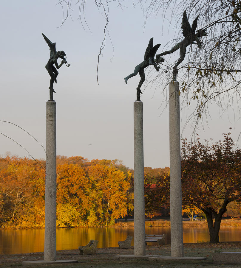 Autumn on Kelly Drive - 3 Angels Photograph by Bill Cannon