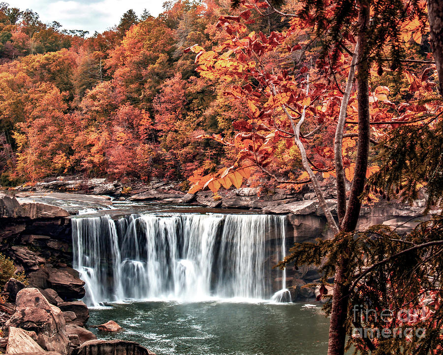 Autumn on the Cumberland  Autumn at the Falls Photograph by Ken Frischkorn