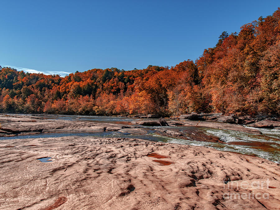 Autumn on the Cumberland  Low Water Photograph by Ken Frischkorn