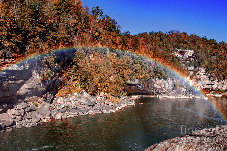 Autumn on the Cumberland  Rainbow Bridge Photograph by Ken Frischkorn