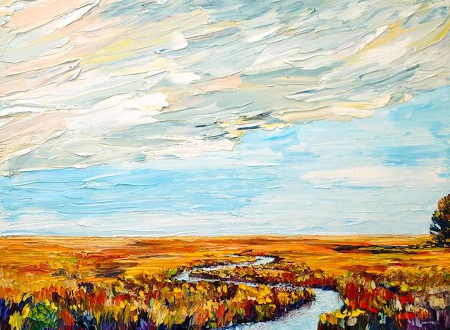 Autumn on the Marsh Painting by Carrie Jacobson