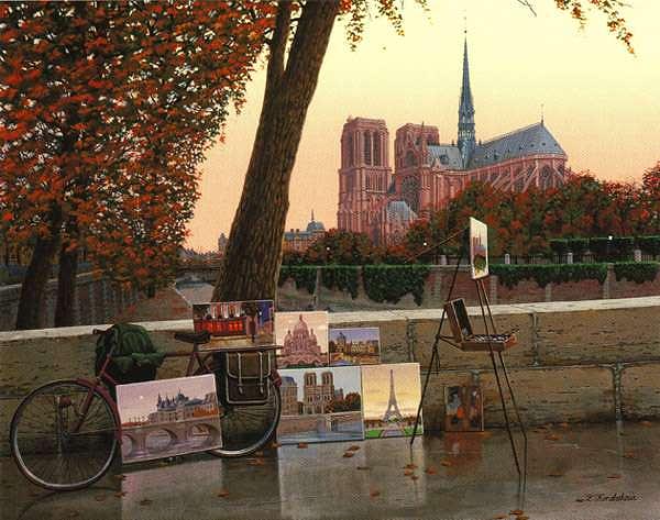 Autumn on The Seine Print by Liudmila Kondakova