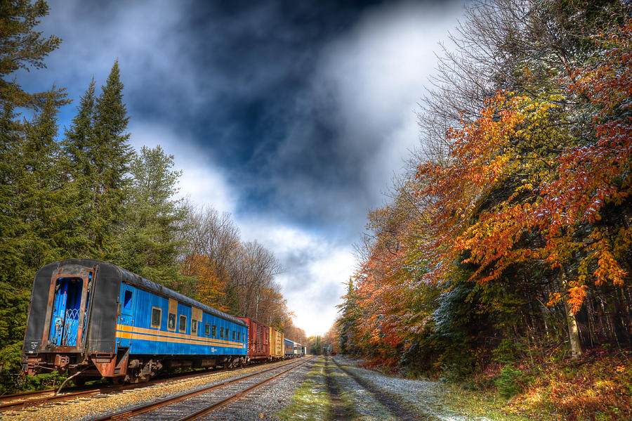 Train Photograph - Autumn on the Tracks by David Patterson