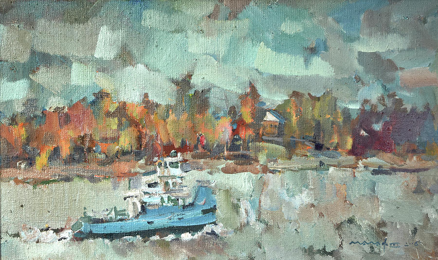 Autumn On The Volga River Painting