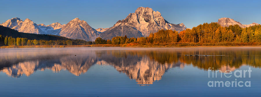 Autumn Oxbow Bend Reflections Photograph by Adam Jewell