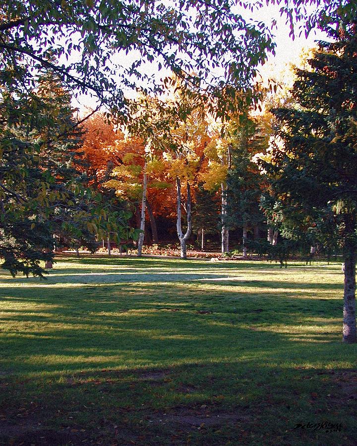 Autumn Trees Digital Art - Autumn Park by Deleas Kilgore Autumn Trees Digital Art - Autumn Park by Deleas Kilgore