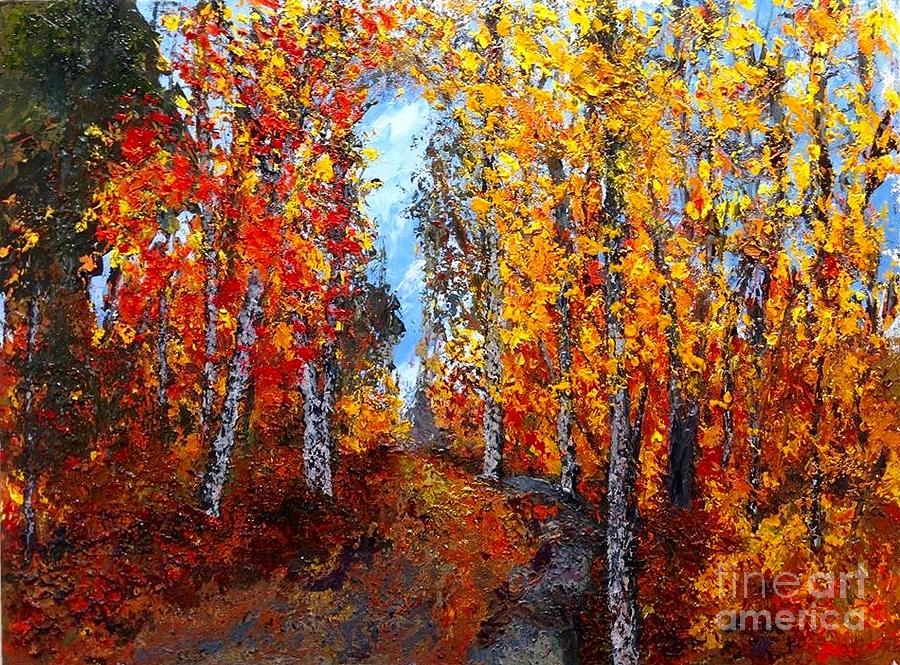 Autumn Path Painting by Barrie Stark