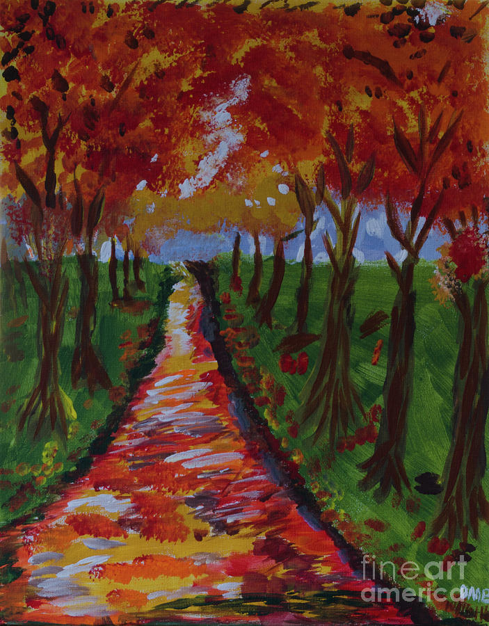 Autumn path Painting by Donna Brown