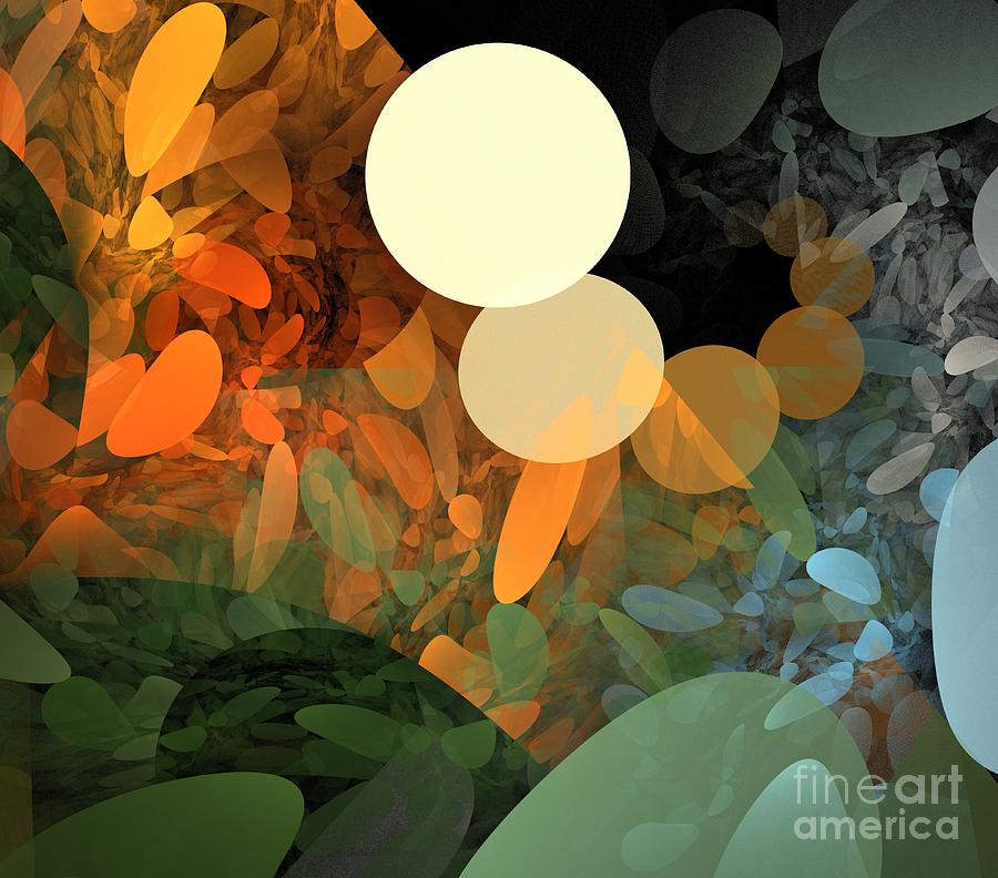 Abstract Digital Art - Autumn Pebbles by Kim Sy Ok