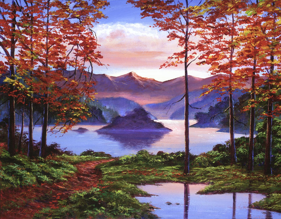 Autumn Perfectly Still Painting by David Lloyd Glover