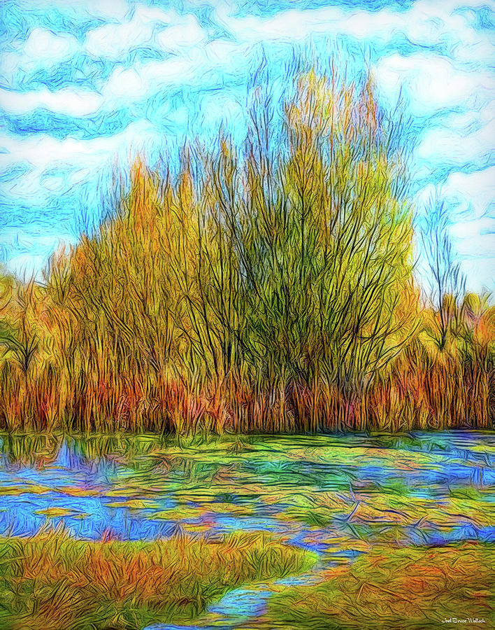 Autumn Pond Interlude Digital Art by Joel Bruce Wallach