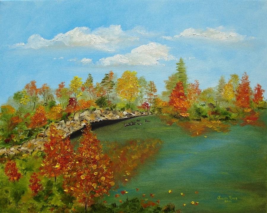 Autumn Pond Painting by Judith Rhue