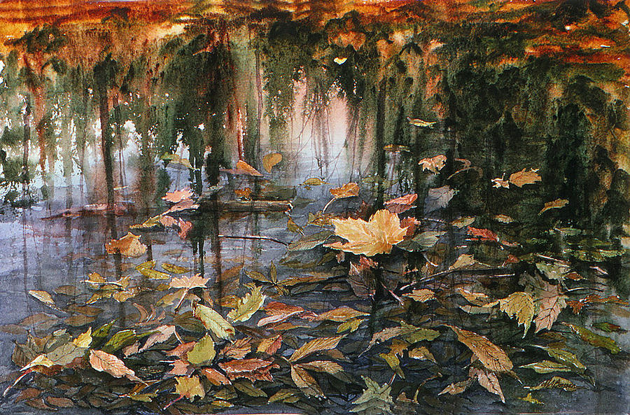 Nature Painting - Autumn Pond by Maryann Boysen