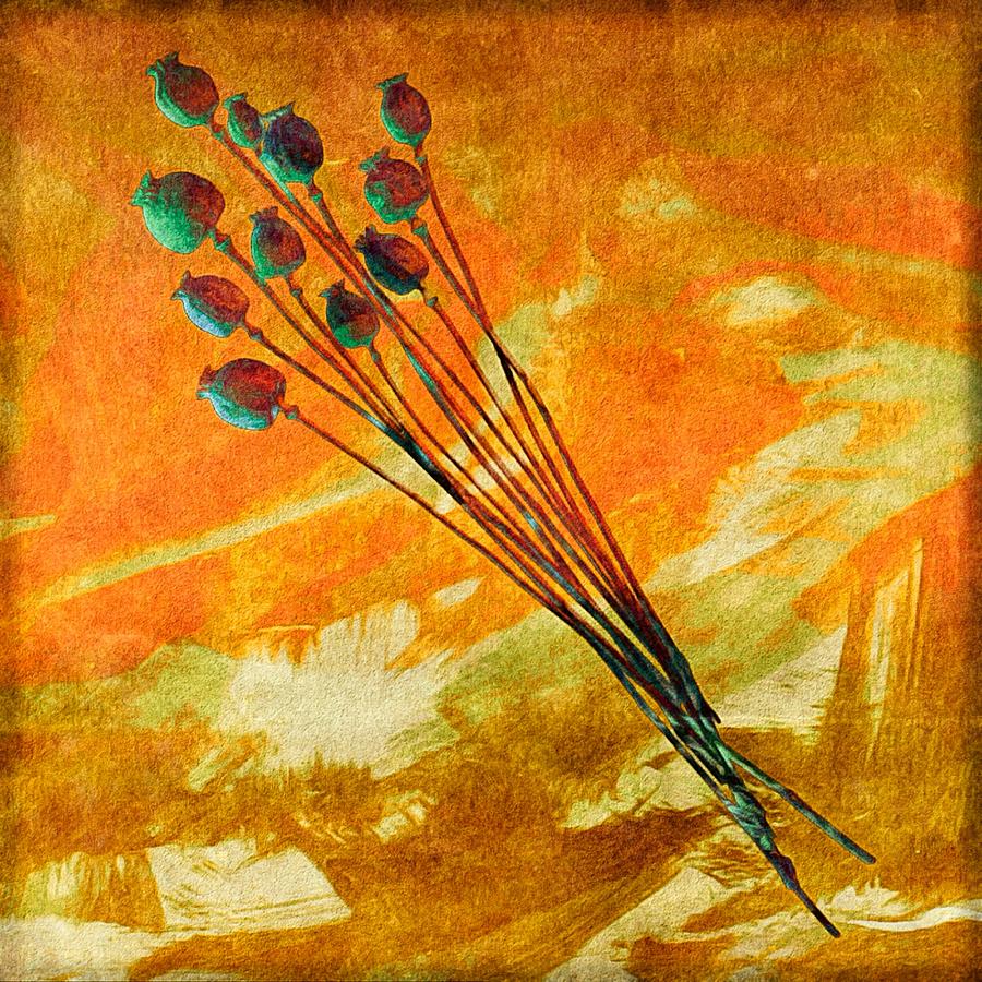 Fall Painting - Autumn Poppy Pods by Susan Maxwell Schmidt