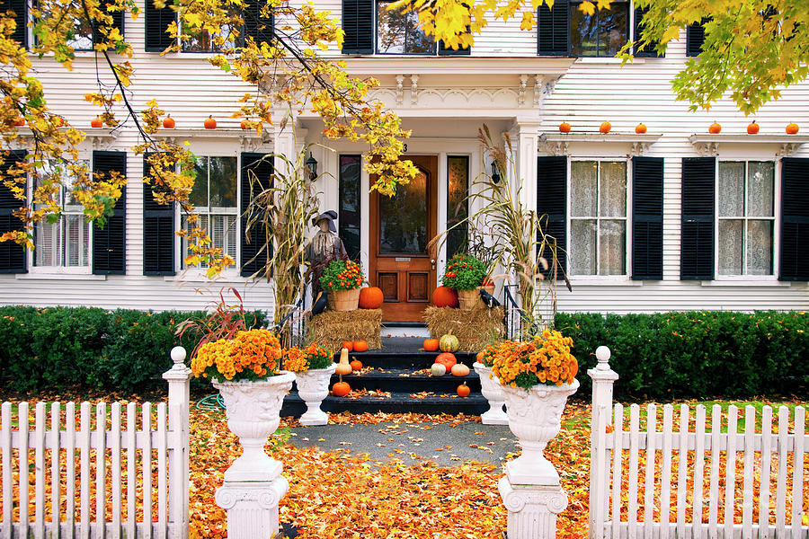Autumn Porch -Vermont II Photograph by Brian Jannsen