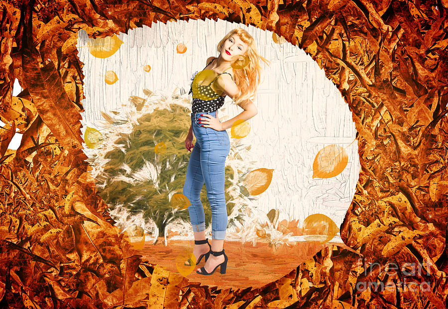Autumn postcard pinup Digital Art by Jorgo Photography