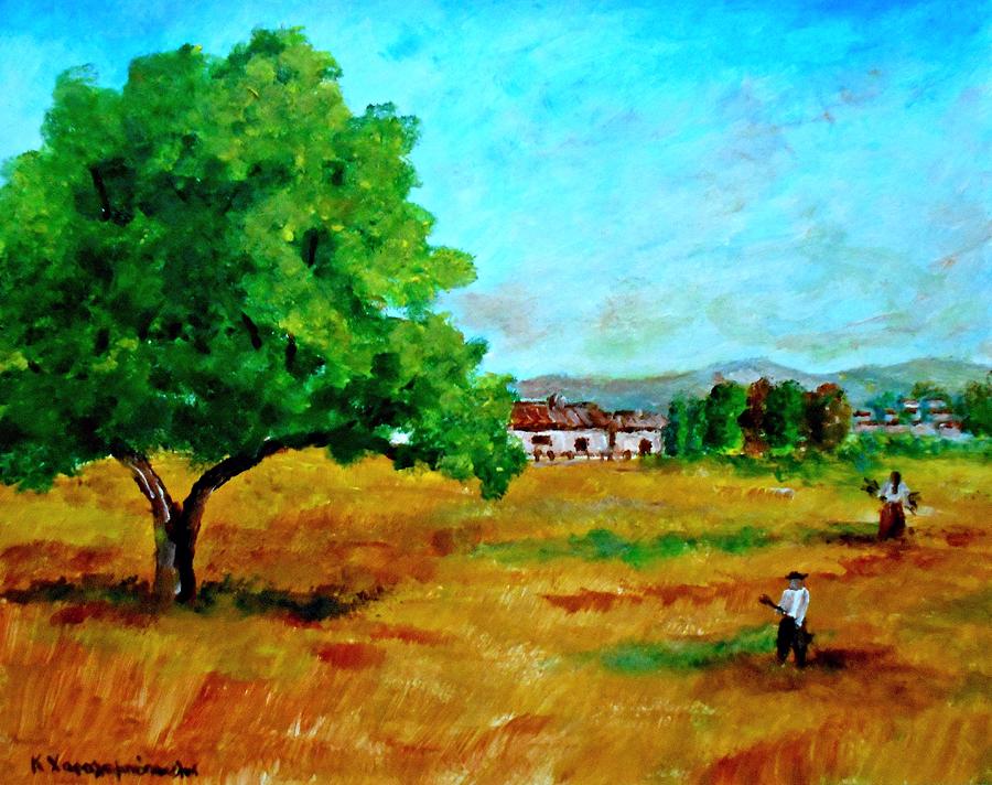 Autumn preparing Painting by Konstantinos Charalampopoulos