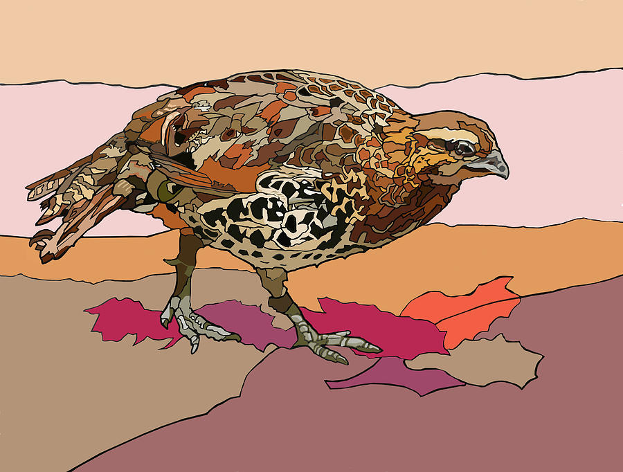 Autumn Quail Painting by Jamie Downs