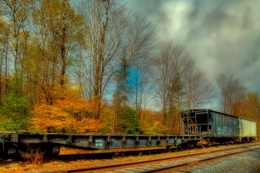 Autumn Railway in the Adirondack Mountains Photograph by David Patterson