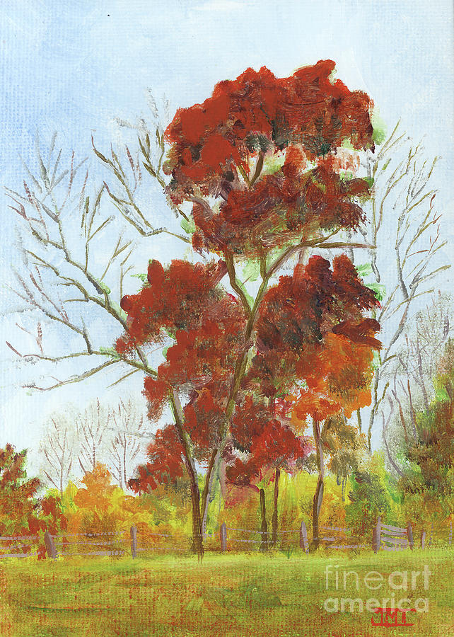 Autumn Red Painting by Jackie Irwin