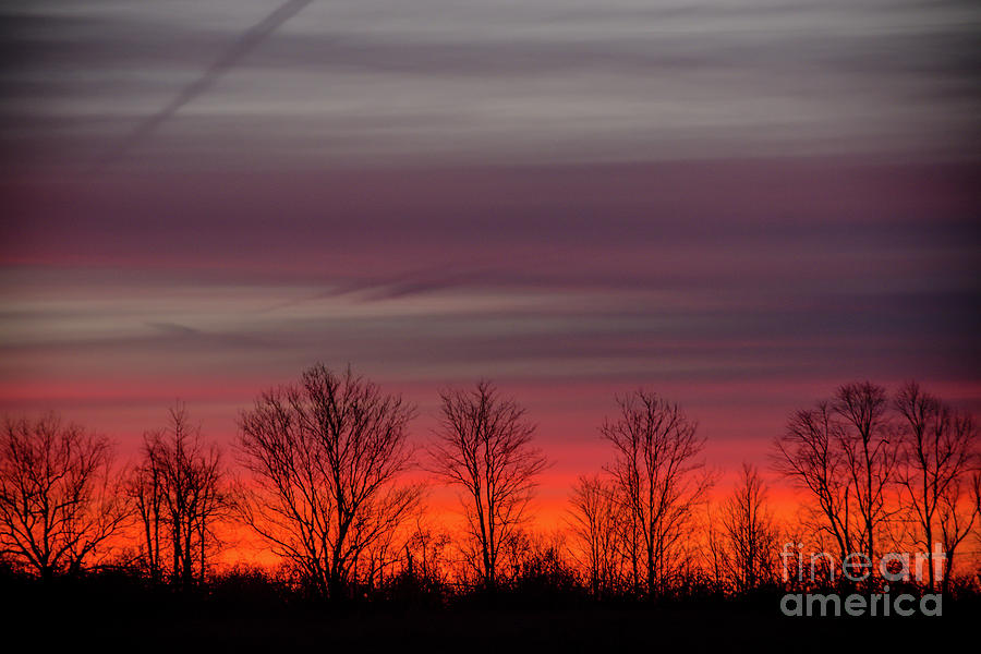 Autumn Red Sunrise Photograph by Cheryl Baxter