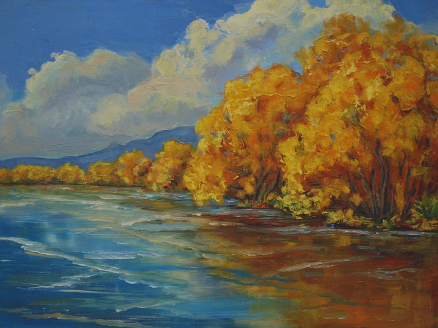 Landscape Painting - Autumn Reflections by Celeste Drewien