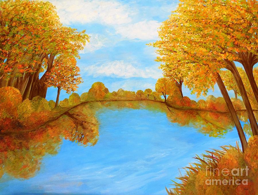 Autumn Reflections Painting by Eloise Schneider Mote