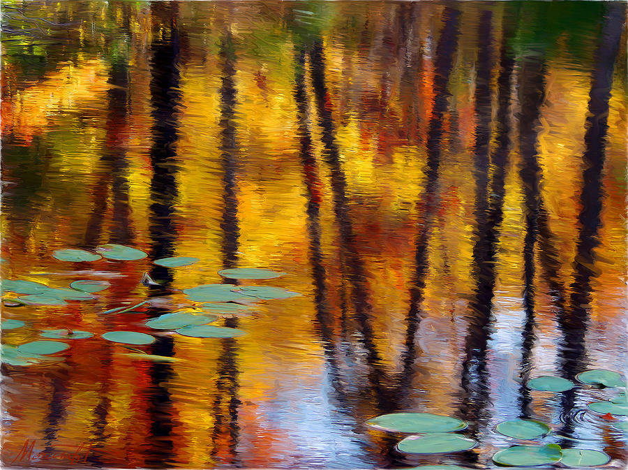 Autumn Reflections II Painting by Ron Morecraft