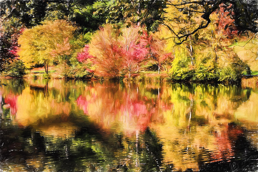 Fall Digital Art - Autumn Reflections by John Haldane