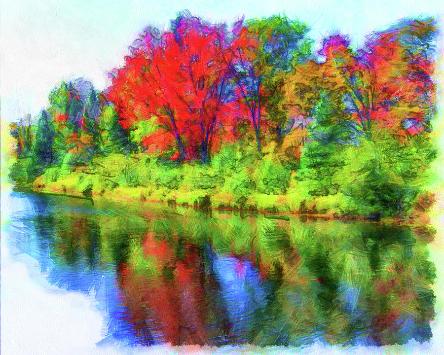 Autumn Reflections Digital Art by Leslie Montgomery