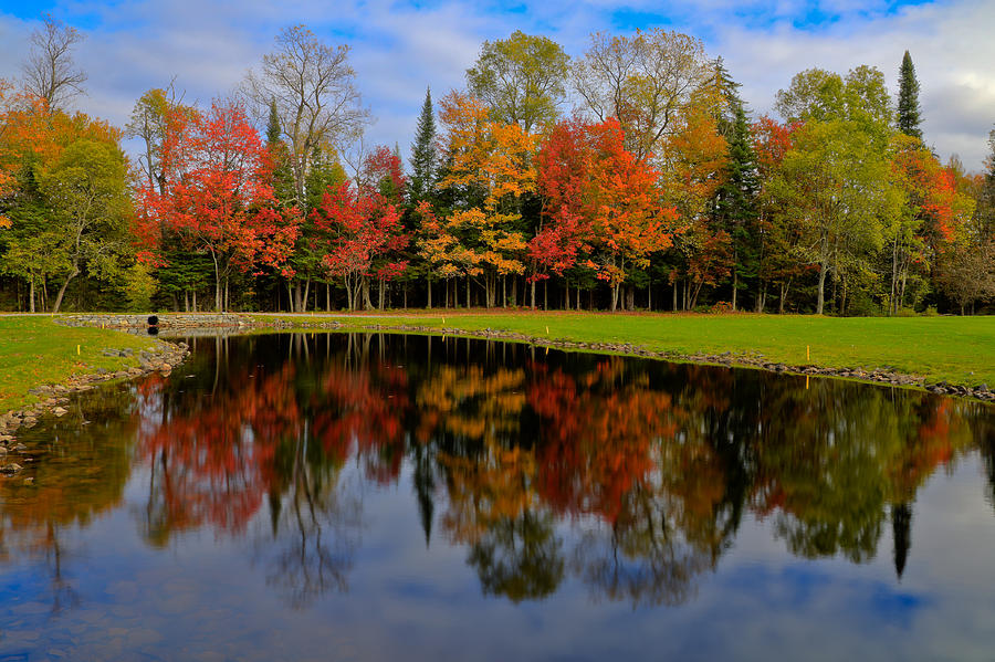 Autumn Reflections on the Golf Course Photograph by David Patterson