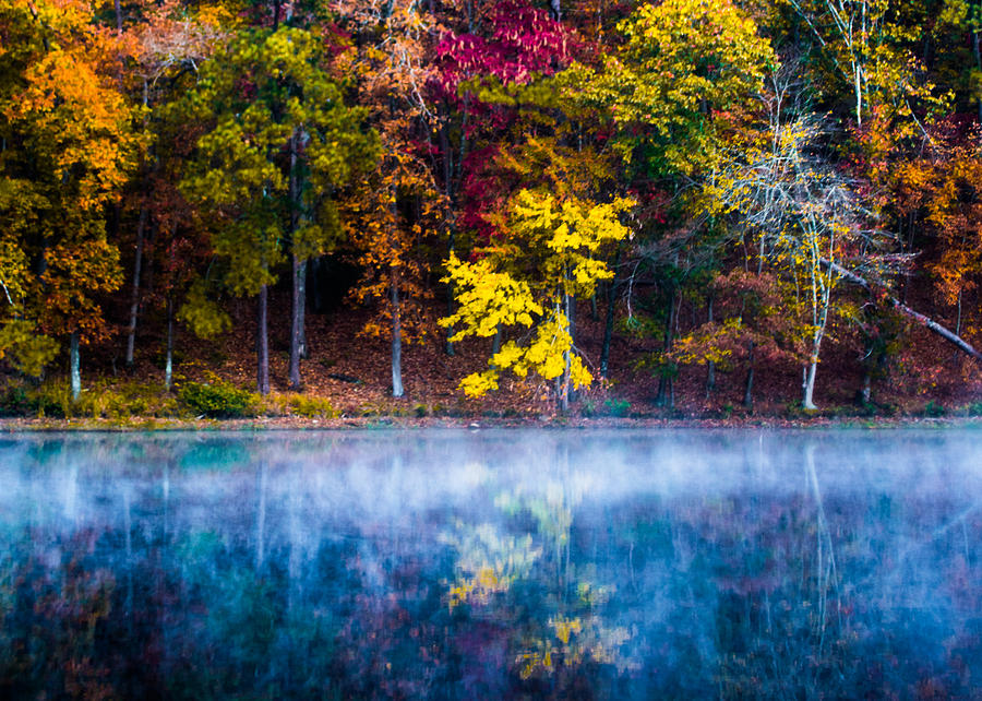 Fall Photograph - Autumn Reflections on the Lake by Parker Cunningham