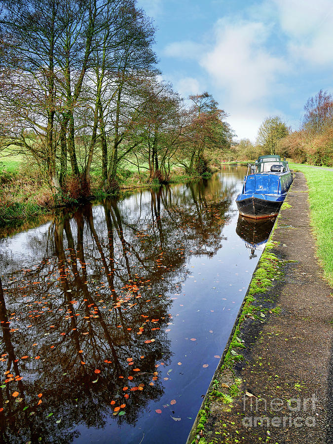 Autumn Reflections on  the Leeds Liverpool Canal Photograph by Brenda Kean