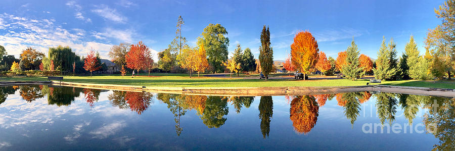 Autumn Reflections Panorama Photograph by Sean Griffin