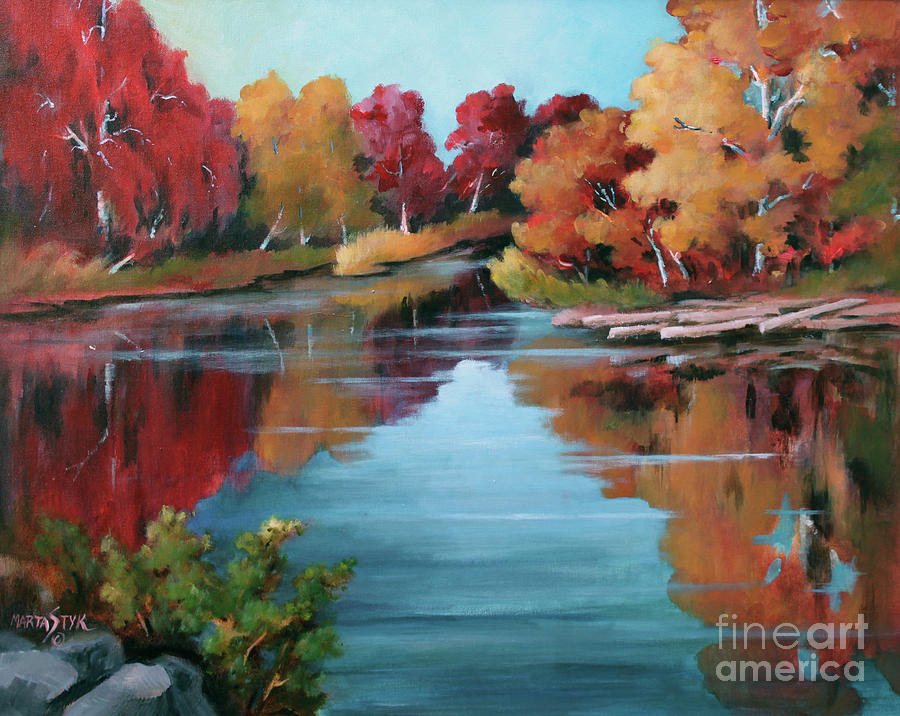 Autumn Reflexions 1 Painting by Marta Styk