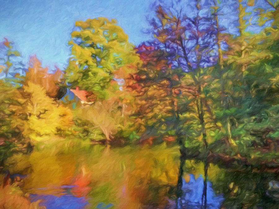 Autumn River Painting by Lutz Baar
