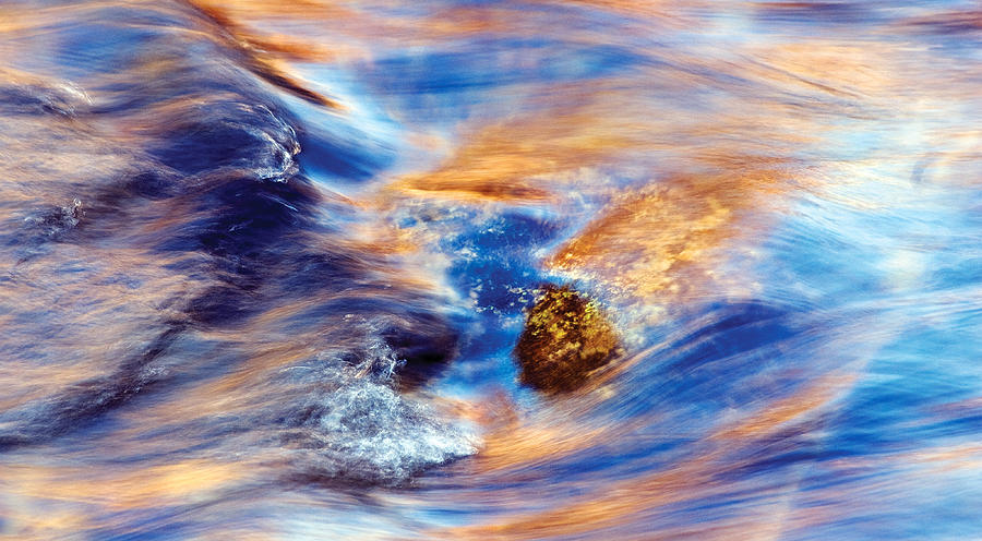 Autumn river rapids pastel colors-1A Photograph by Steve Somerville