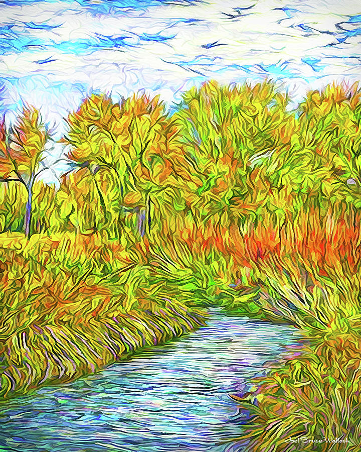 Autumn River Vista - Park In Boulder County Colorado Digital Art by Joel Bruce Wallach
