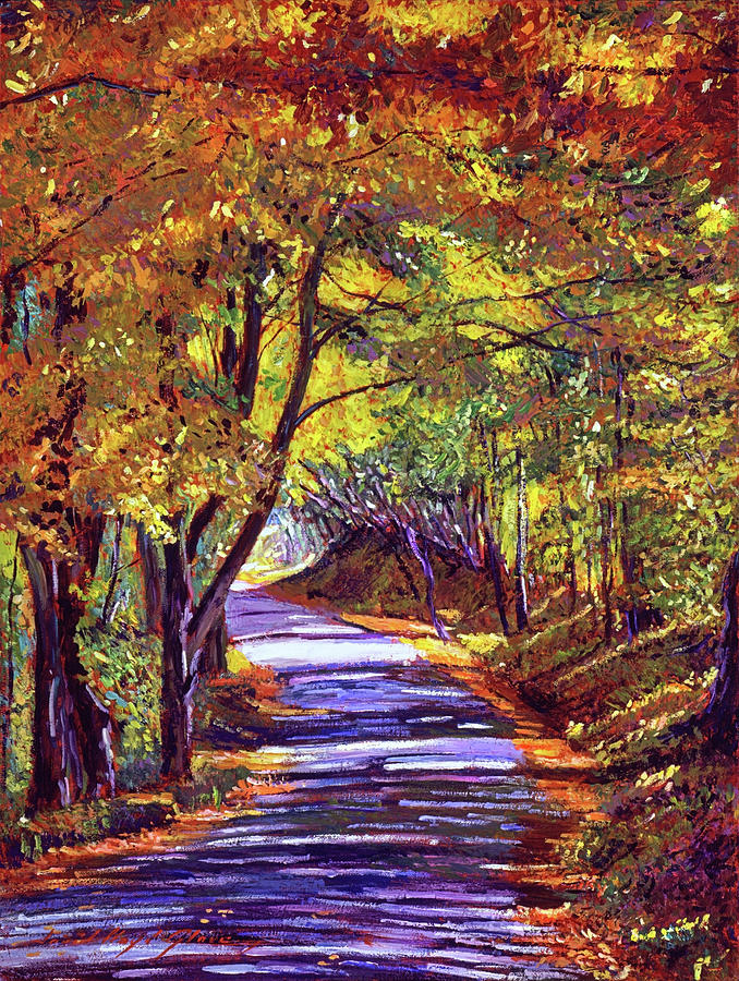 Autumn Road Painting by David Lloyd Glover