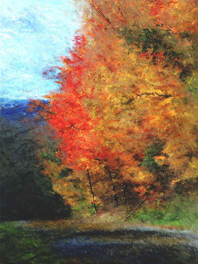 Autumn Roadside Digital Art