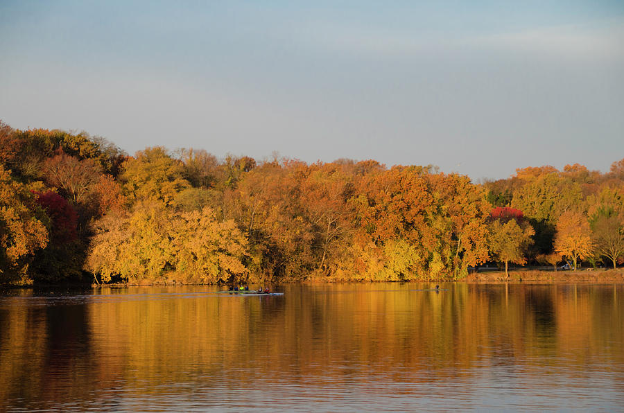 Autumn - Rowing on the Schuylkill River Photograph by Bill Cannon