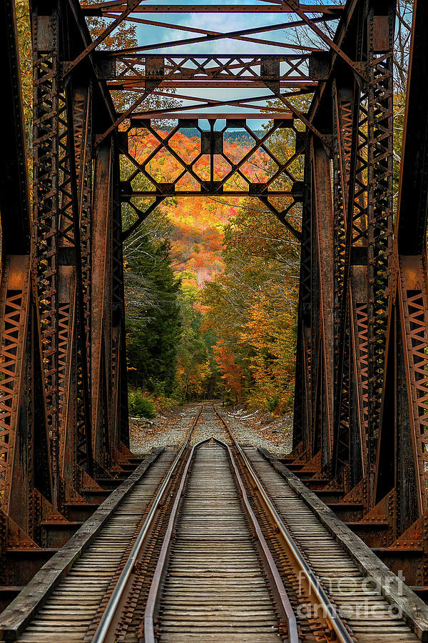 Autumn RR Trestle Photograph by Clicking With Nature