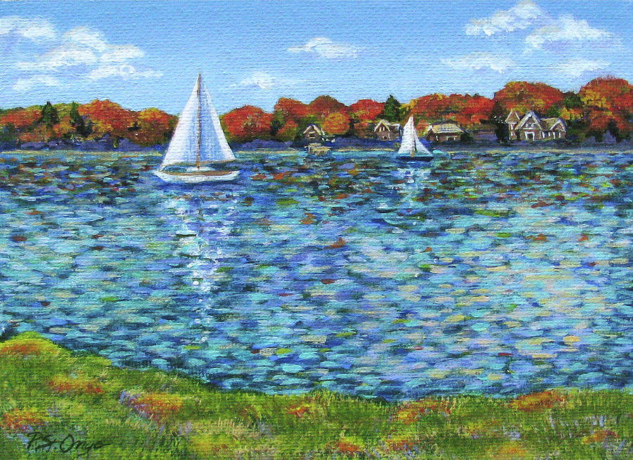 Autumn Sail on Narragansett Bay Painting by Pat St Onge
