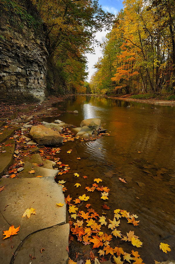 Autumn Serenity - Rocky River Photograph by Jeff Burcher