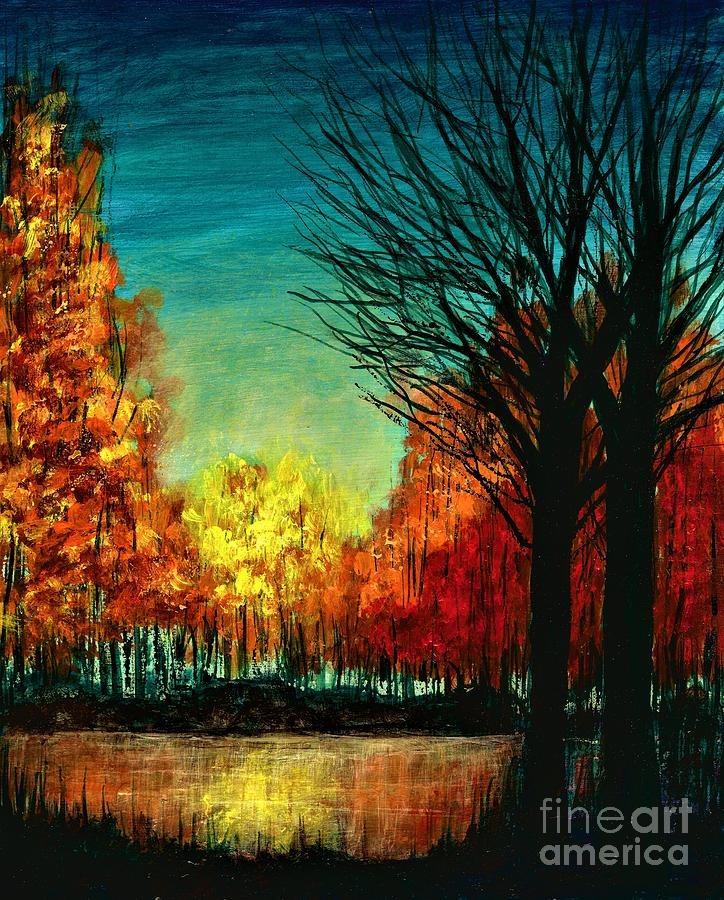 Autumn Silhouette  Painting by Allison Constantino