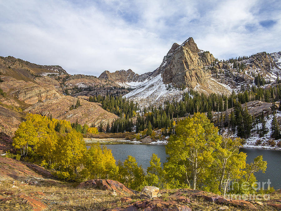 Autumn Snow at Lake Blanche Photograph by Spencer Baugh